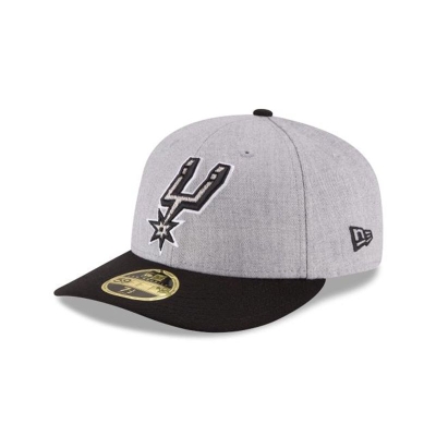 Grey San Antonio Spurs Hat - New Era NBA Heather Low Profile 59FIFTY Fitted Caps USA0648927